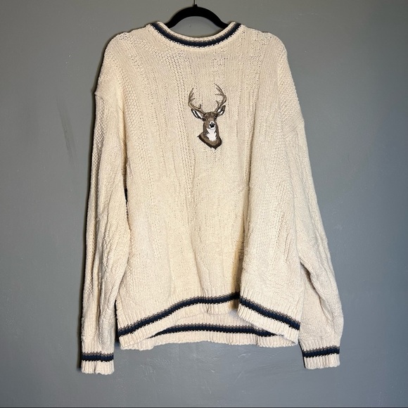 Shenandoah Other - Shenandoah Men’s Vintage Crème & Navy Deer Sweater